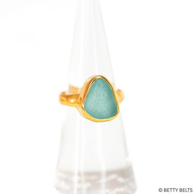 Simple Sea Glass Ring (24K Gold Vermeil)