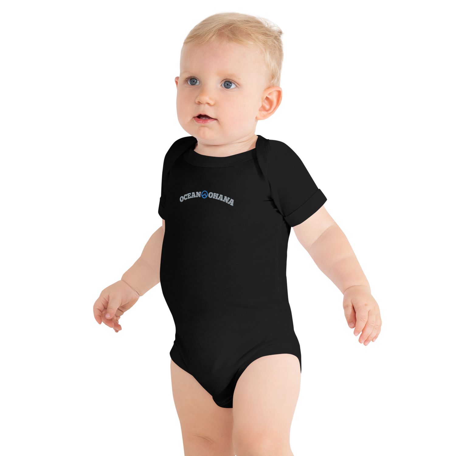 Ocean Ohana Embroidered Baby Short Sleeve Onesie (made-to-order)