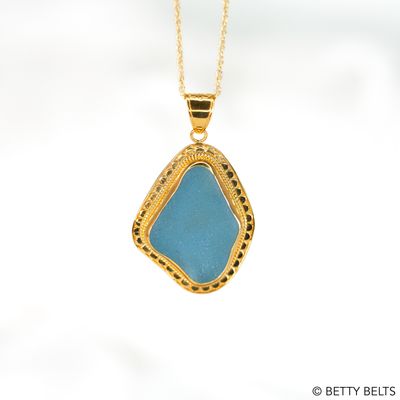 Limited Edition CAYDEN Sea Glass Necklace (24K Gold Vermeil)