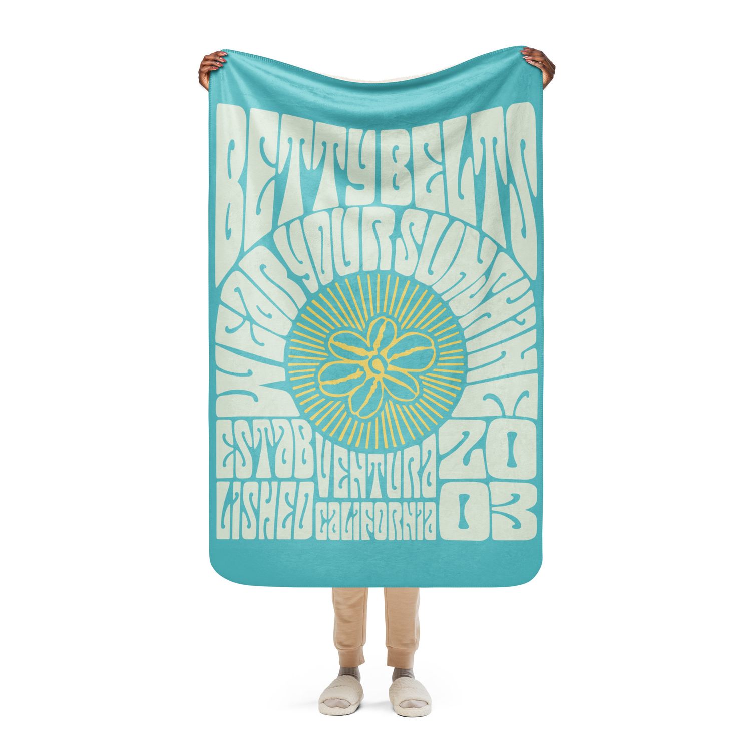 Groovy Sherpa blanket in AQUA (made-to-order)