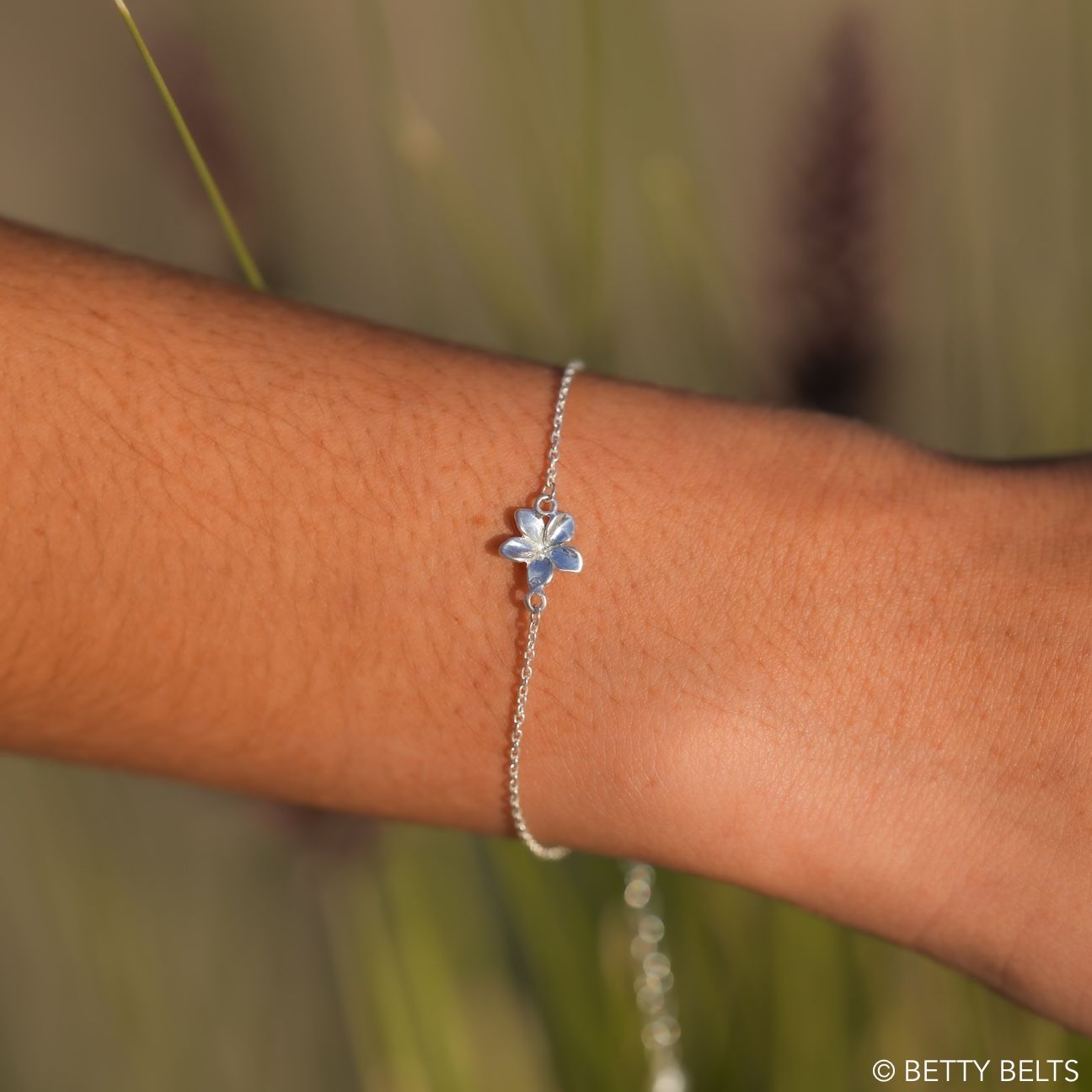 Plumeria Chain Bracelet (Silver &amp; 24K Gold Vermeil)