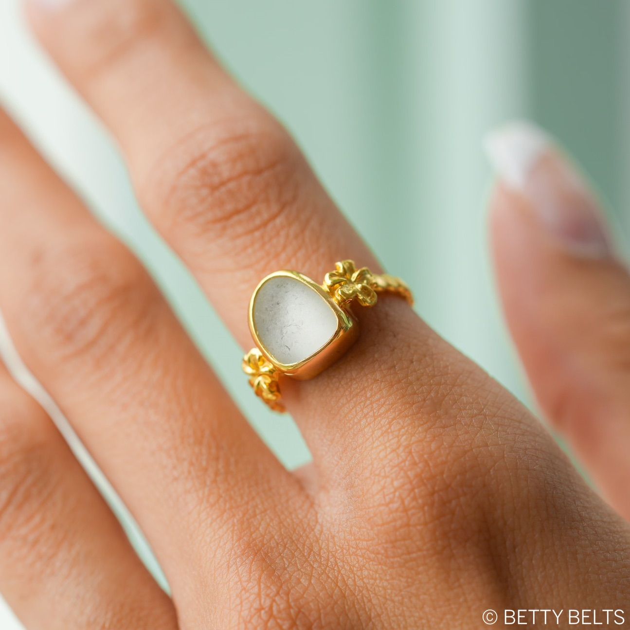KOKO Sea Glass Ring (Silver and 24K Gold Vermeil)