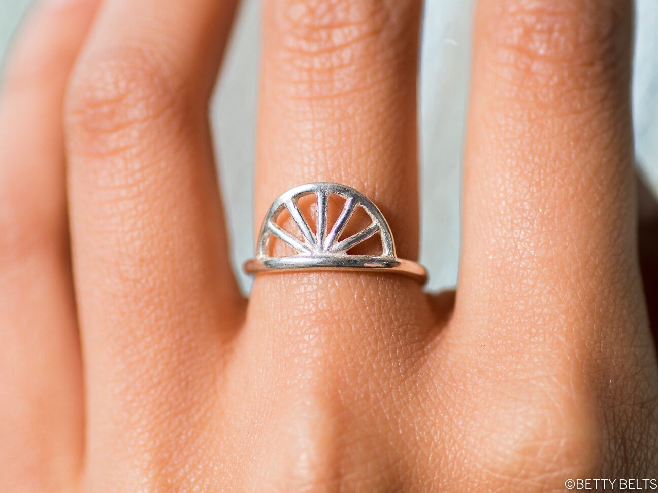 Bee&#39;s Sunrise Ring (Silver &amp; 24K Gold Vermeil), METAL:: 925 Sterling Silver (Reg. $28)