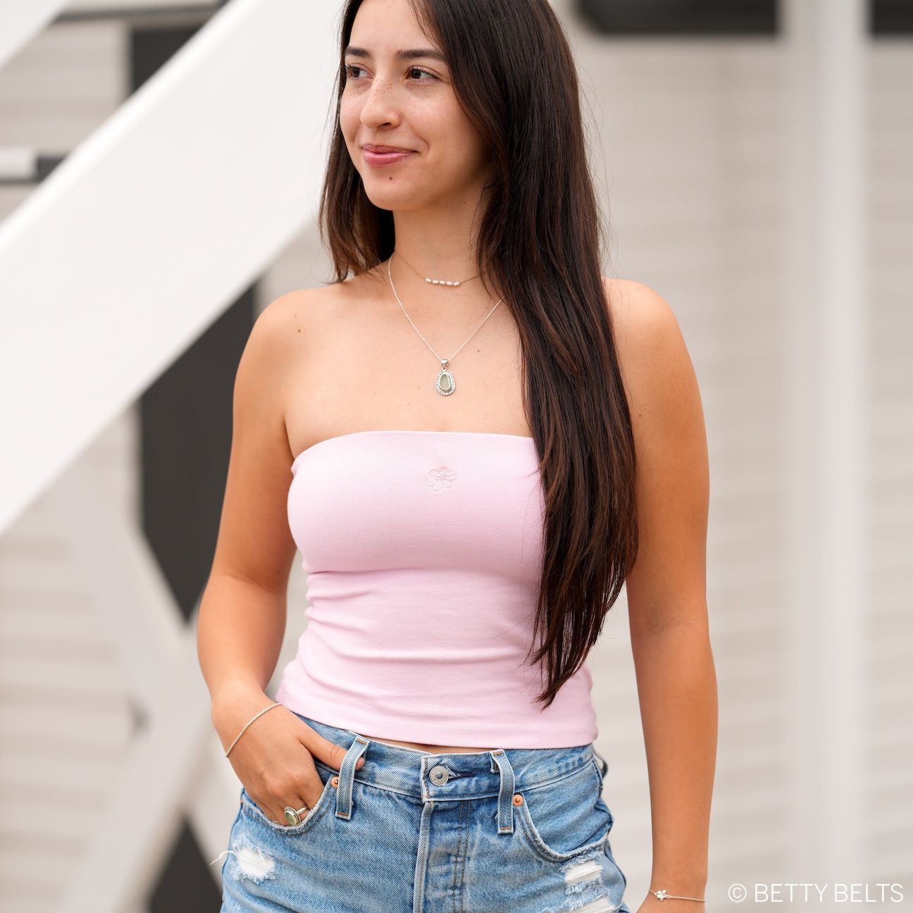 Embroidered Betty Flower Tube Top (Pre-Order)