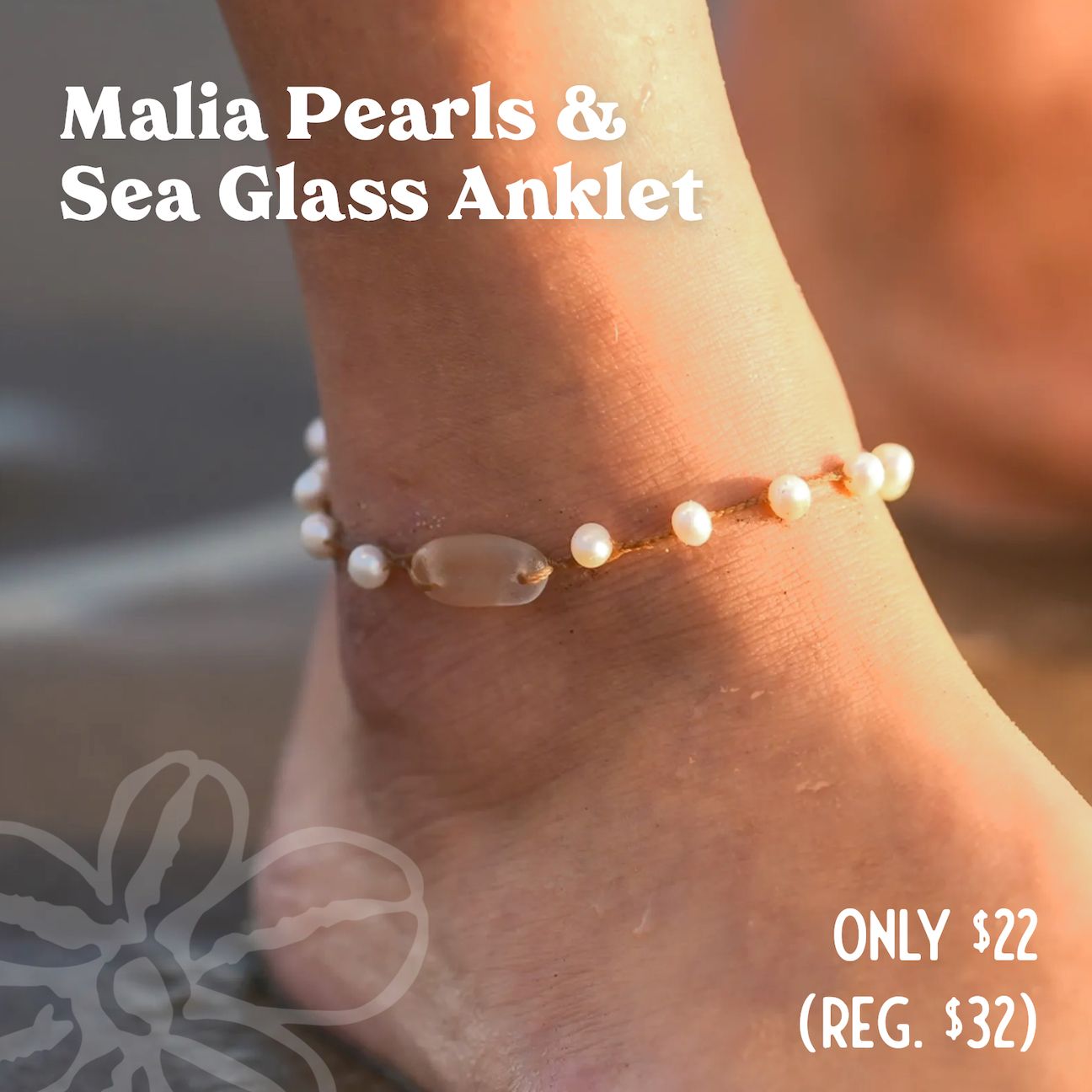 Malia Pearls &amp; Sea Glass Anklet