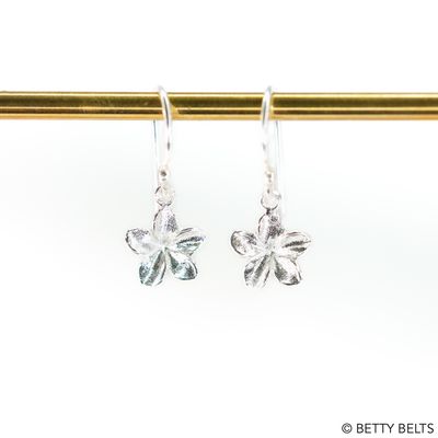 Plumeria Drop Earrings (Silver &amp; 24K Gold Vermeil)