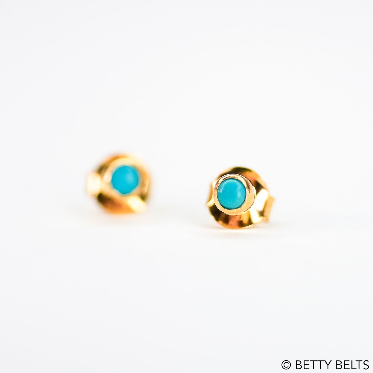 TURQUOISE Studs (Silver &amp; 24K Gold Vermeil)