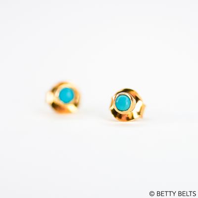 TURQUOISE Studs (Silver &amp; 24K Gold Vermeil)