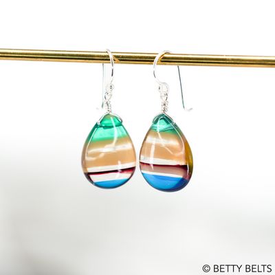 Surfer Susie Upcycled Surfboard Resin Earrings