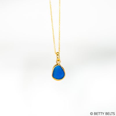 Marion Sea Glass Charm Necklace (24K Gold Vermeil)