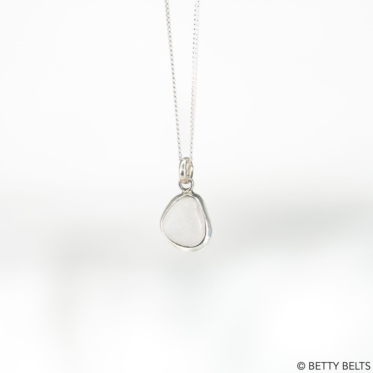 Marion Sea Glass Charm Necklace (Silver Version)