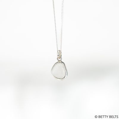 Marion Sea Glass Charm Necklace (Silver Version)