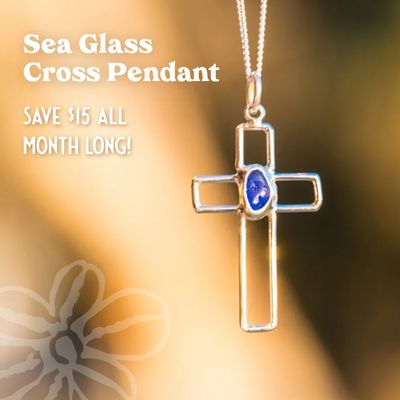 Sea Glass CROSS Pendant / Necklace