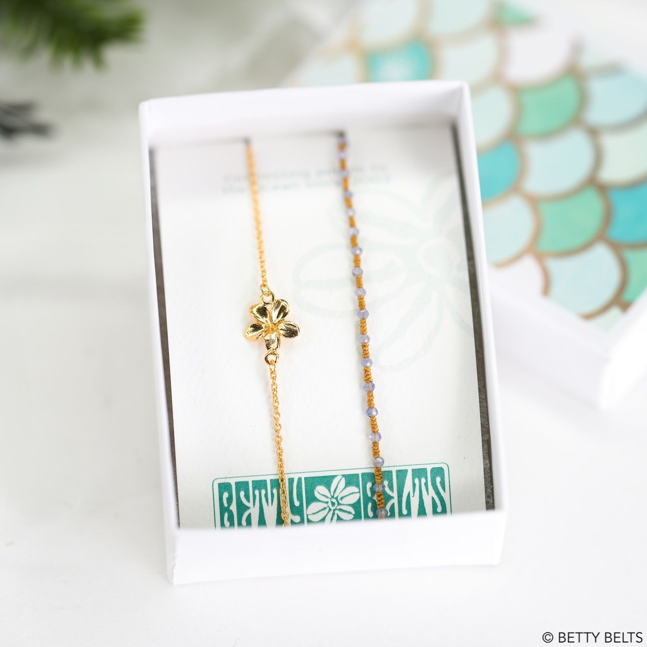 Plumeria Bracelet (24K Gold Vermeil) &amp; Mals Genuine Tanzanite Bracelet Holiday Gift Set 2025