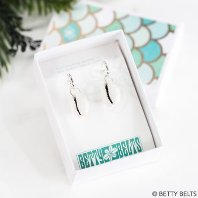 Simple Cowrie Charm on Mini Shayla Hoops (Silver Version) Holiday Gift Set 2025