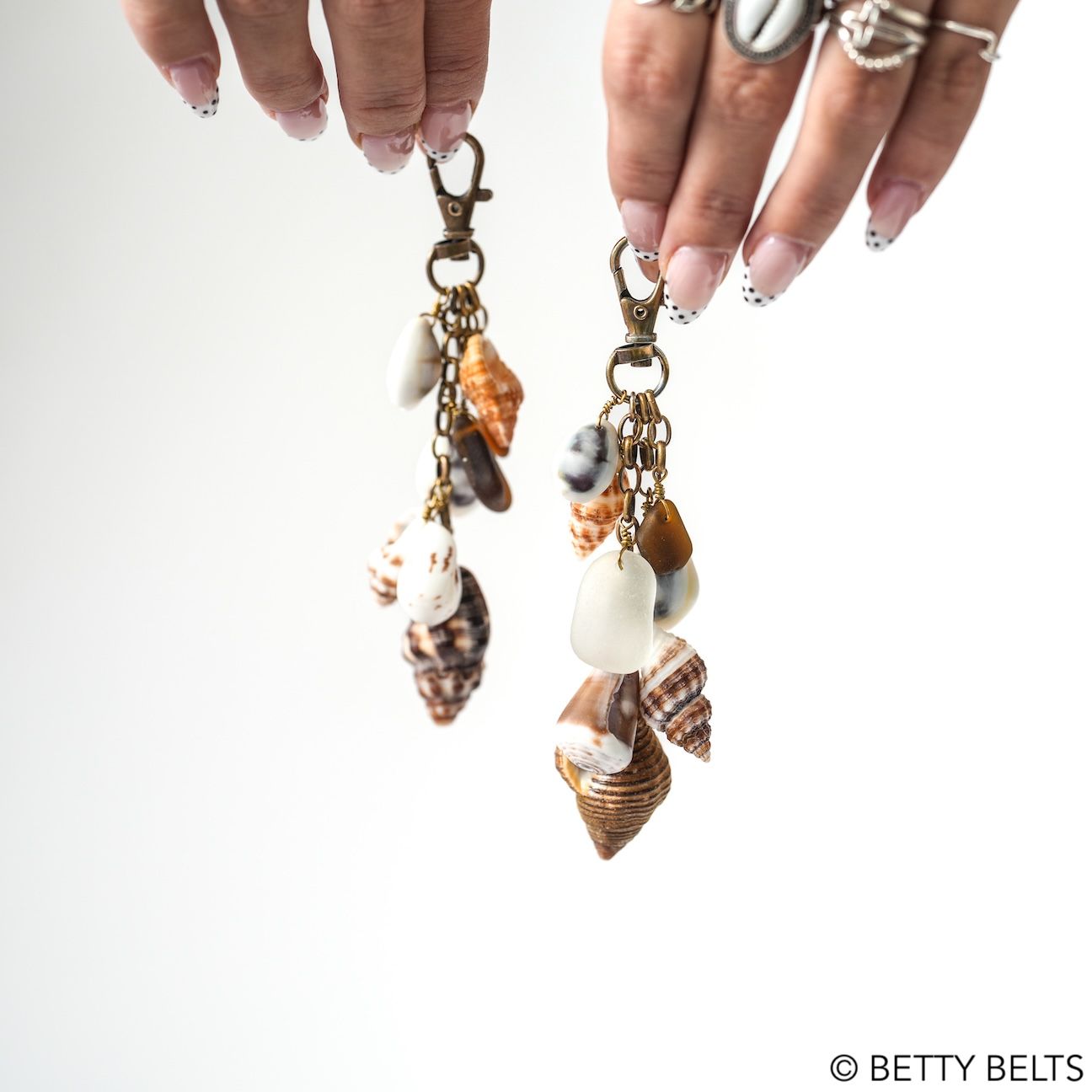Puka Betty Sea Glass &amp; Shell Bag Charms &amp; Key Chain