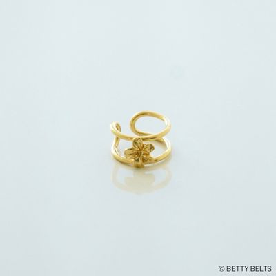 BELLA Plumeria Ear Cuff (Silver &amp; 24K Gold Vermeil)