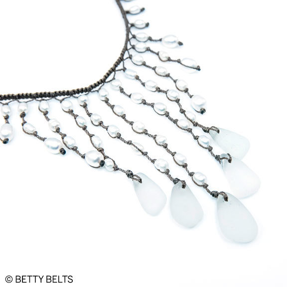 TINA Pearl + Sea Glass Necklace