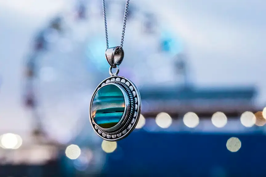 CAYDEN Upcycled Surfite + Sterling Necklace