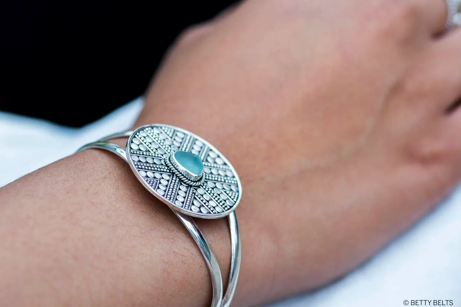 JESSICA Sea Glass Cuff Bracelet