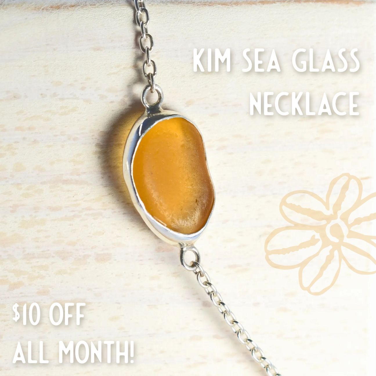 KIM Sea Glass Wrap Necklace Chain KIM Sea Glass Wrap Necklace Chain