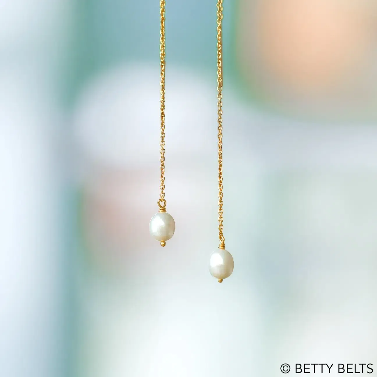 Dropping In Pearl Threaders (Silver &amp; 24K Gold Vermeil)