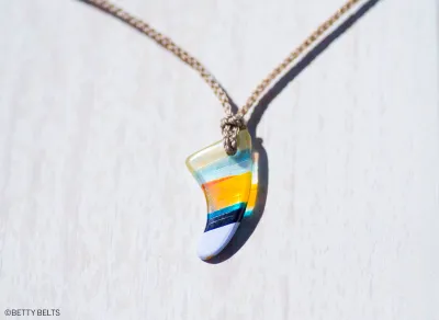 Upcycled Surfite Charm + Cord  (FIN)