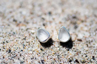 Sea Glass Studs (Silver Version)