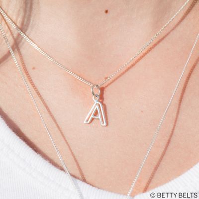 Alphabet Letter Charm Necklace (Silver Version)