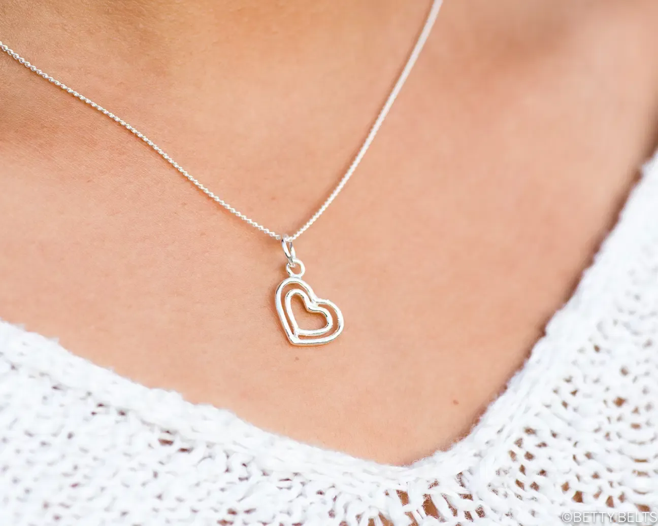 Sterling Silver Heart Charm Necklace