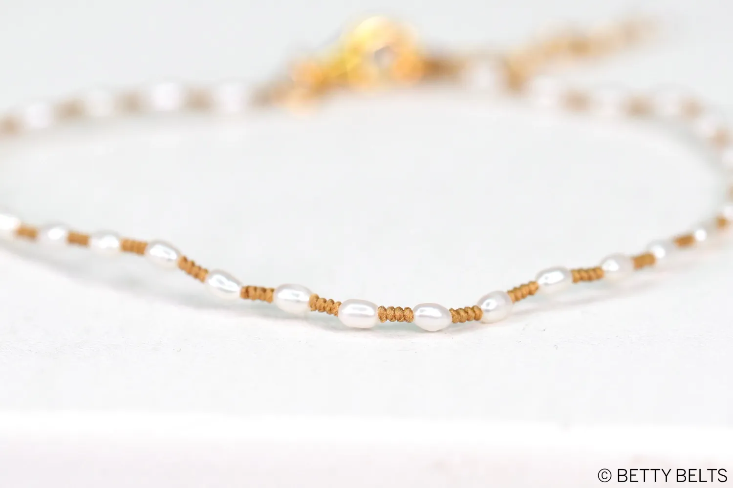 JACKIE Golden Braid Rice Pearl Bracelet