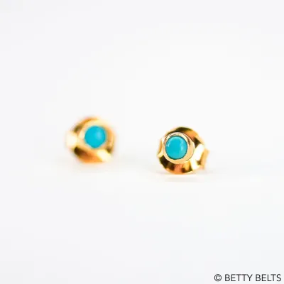 TURQUOISE Studs (Silver &amp; 24K Gold Vermeil)