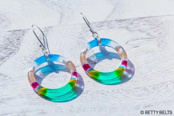 Upcycled Surfite Hoop Earrings (MINI)
