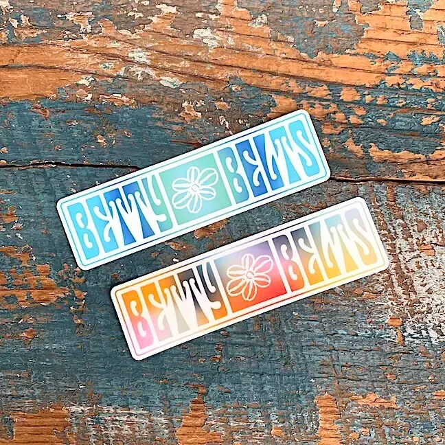 OG Betty Logo Sticker, SIZE:: Regular 5.25"x1.5" (ocean out of stock)