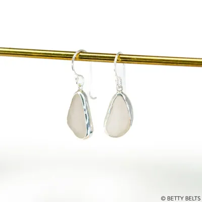 Marion Sea Glass Earrings (Silver Version)