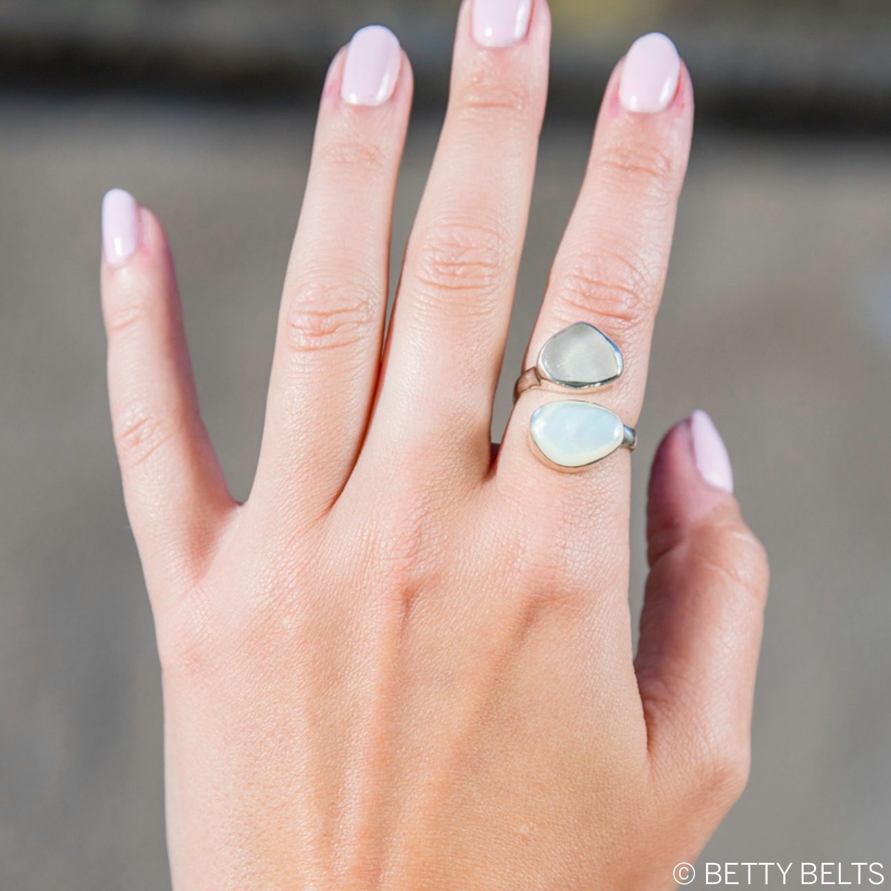 Better Together Ring (Sea Glass + Shell Version)