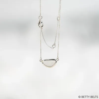 HOPE Sea Glass Necklace (Silver Version)