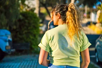 Betty Basics Pocket Tee with California Sunshine Logo