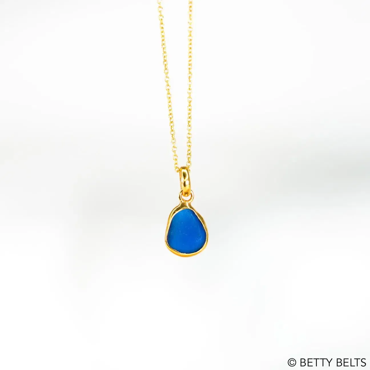 Marion Sea Glass Charm Necklace (24K Gold Vermeil)