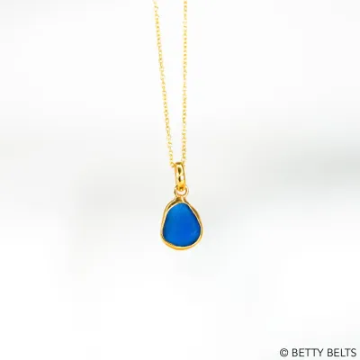 Marion Sea Glass Charm Necklace (24K Gold Vermeil)