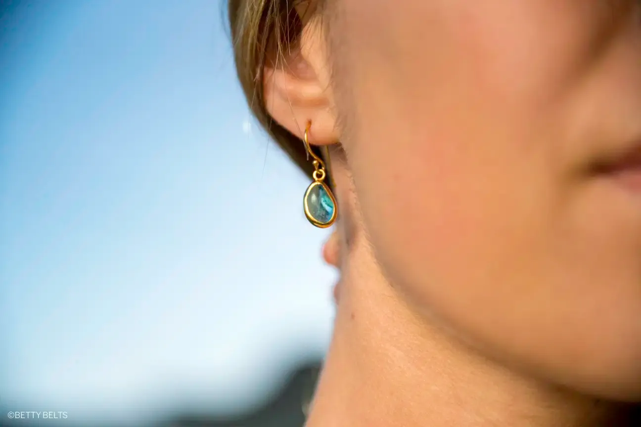 Marion Sea Glass Earrings (24K Gold Vermeil)