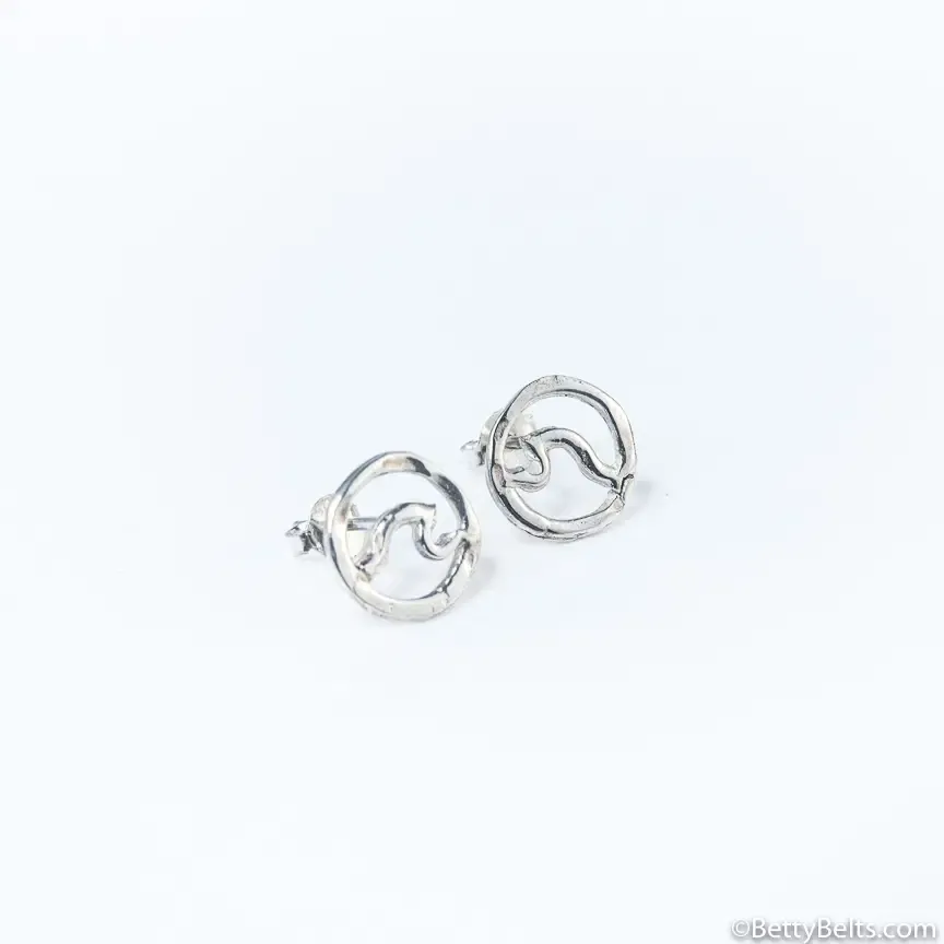 Circle Wave Earrings (Studs), SIZE:: Small (diameter .6 cm)