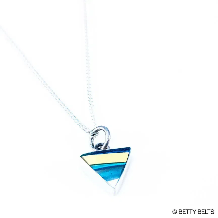 TAY Upcycled Surfite Charm + Sterling Necklace