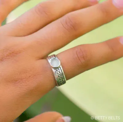 Joss Sea Glass Fidget Ring (Spinner)