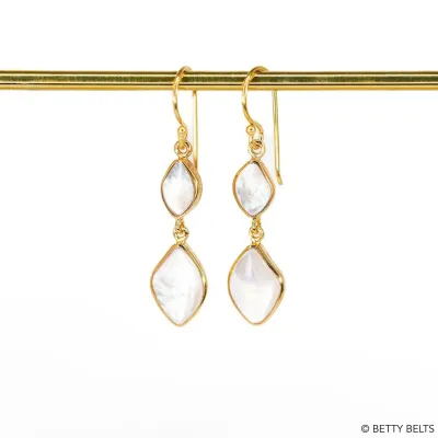PEBBLE Double Drop Earrings (Silver &amp; 24K Gold Vermeil)