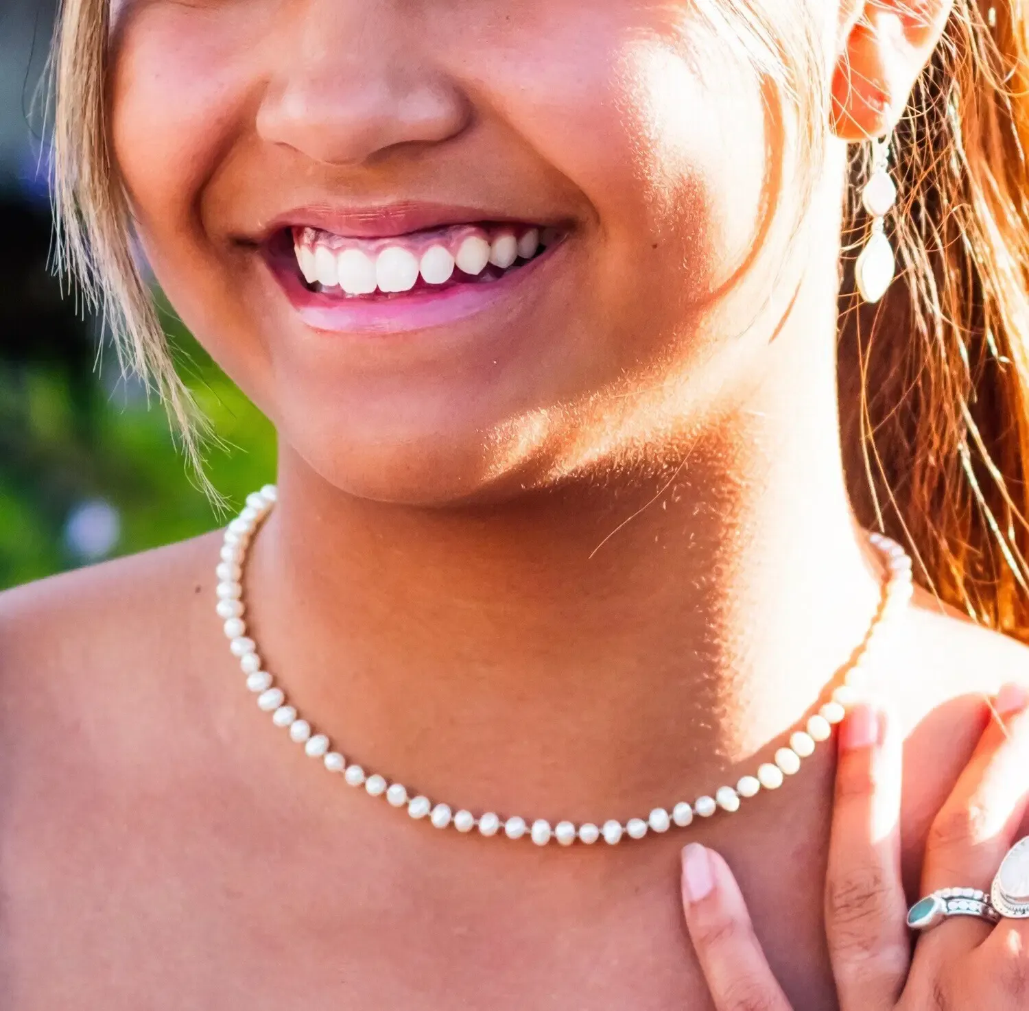 Betty Classic Pearl Choker (Silver &amp; 24K Gold Vermeil), CHOOSE:: SAND Thread + Sterling Silver Clasp