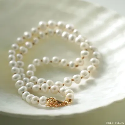Betty Classic Pearl Choker (Silver &amp; 24K Gold Vermeil)