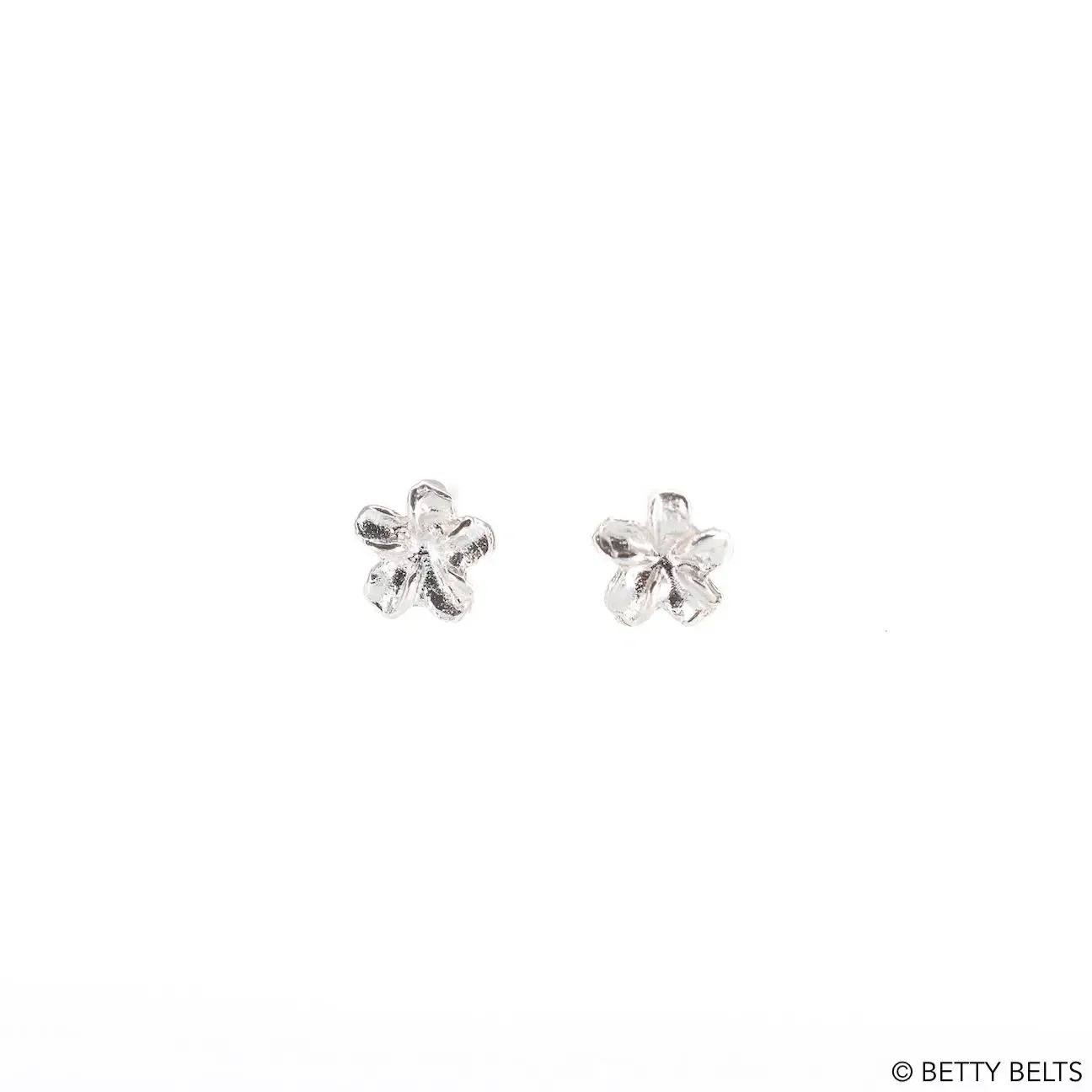 Plumeria Stud Earrings (Silver &amp; 24K Gold Vermeil)