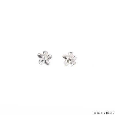 Plumeria Stud Earrings (Silver &amp; 24K Gold Vermeil)