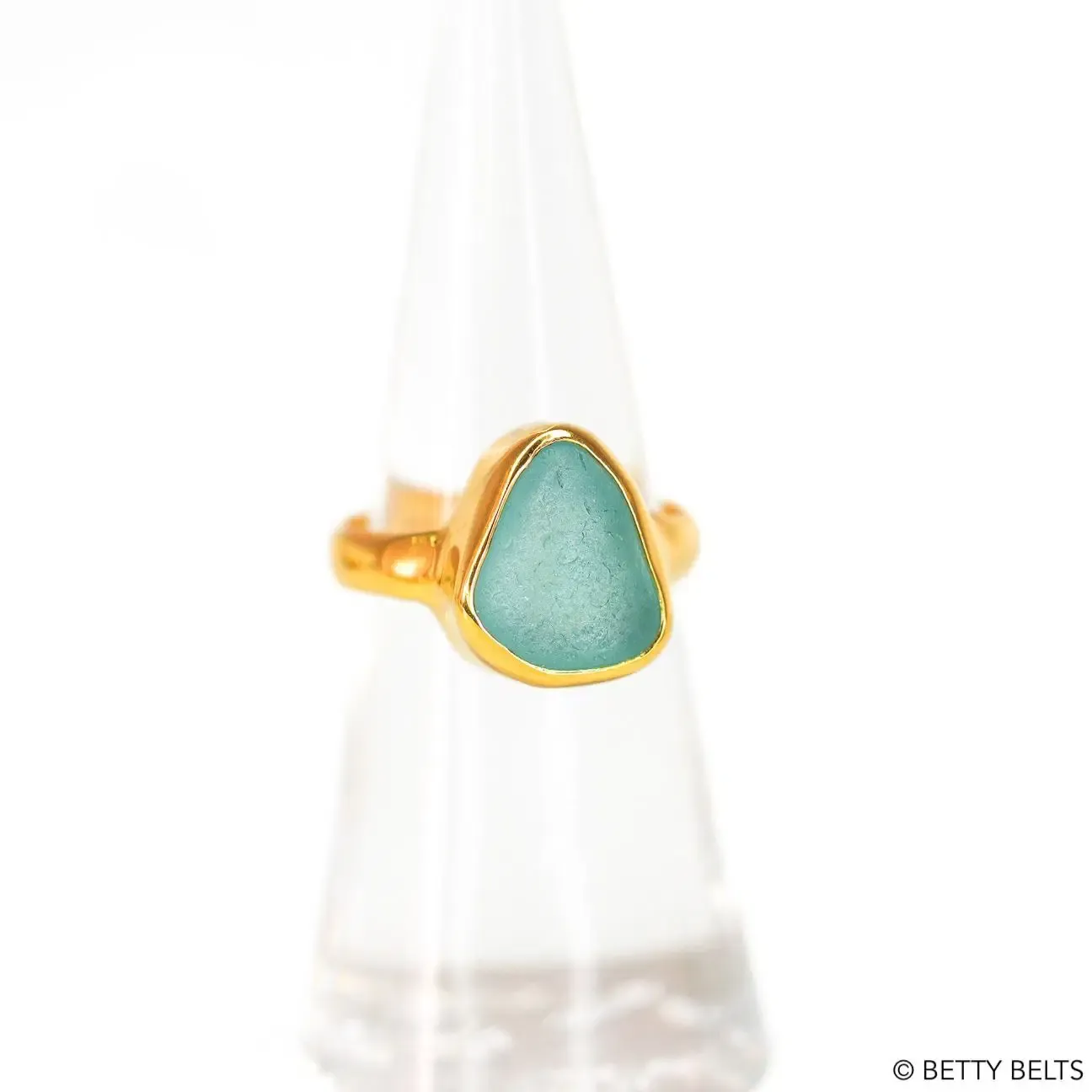 Simple Sea Glass Ring (24K Gold Vermeil)